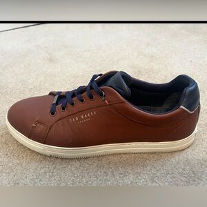 Ted Baker London Men’s Leather Sneakers – Brown/Navy – Size EU 43 (US 10)